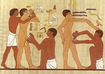  Antica pittura a Saqqara 2350-2000 a.C. sulla circoncisione di adulti 